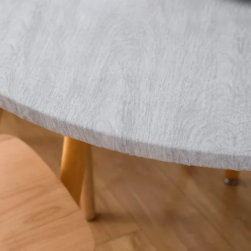 Vista 41 de LIBERECOO Mantel redondo de vinilo ajustable con reverso de franela, borde elástico, impermeable, resistente a las manchas, mantel lavable