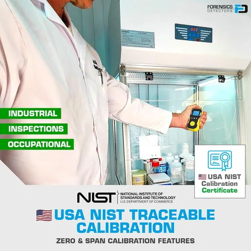 Vista 4 de Medidor de CO de monóxido de carbono de Forensics Calibración NIST de EE. UU. A prueba de polvo y explosiones Recarga USB Alarmas de sonido