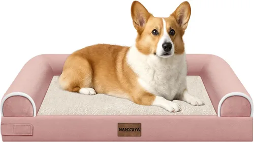 Vista 40 de NANUYA - Cama ortopédica para perros de tamaño mediano/grande, lavable: Camas con almohada para perros de tamaño mediano/grande, sofá de espuma
