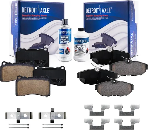 Vista 47 de Detroit Axle - Pastillas de Freno Delantero Izquierdo Reemplazo de Pinza de Disco para Dodge Ram 1500 Dakota Mitsubishi Raider - Juego de 3 piezas