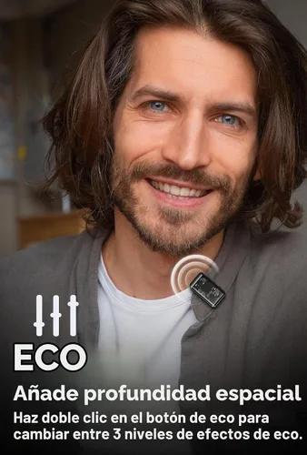 Vista 7 de Micrófono de solapa inalámbrico Lavalier para iPhone/Android/iPad para grabación de video con reducción de ruido/eco/sonido de estudio de 24 bits
