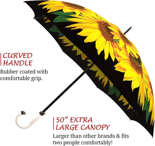 Vista 3 de LA BELLA UMBRELLA - Paraguas de diseño de girasol único en elegante caja de regalo - AutomáticoManualStick, Stick), STI-028