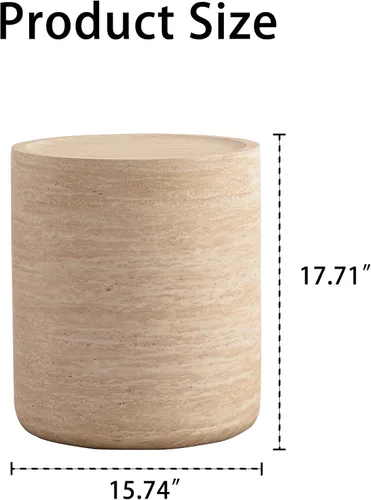 Vista 2 de Mesa de centro moderna, mesa de té central circular de 15.75 pulgadas, mesa de cóctel, mesas de centro redondas cilíndricas para sala de estar