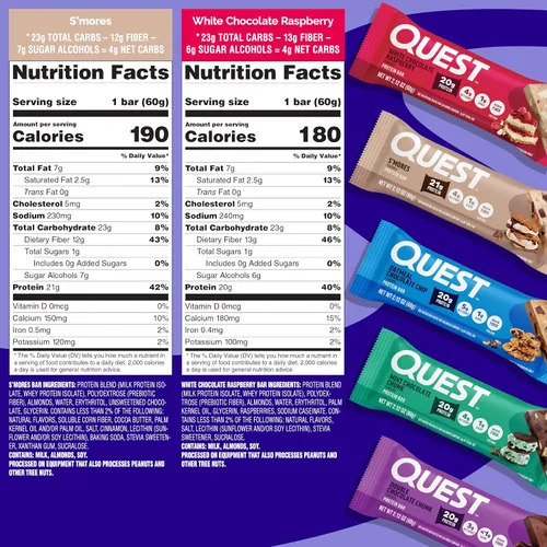 Vista 9 de Quest Nutrition Ultimate Variety Pack Barras de proteínas, altas en proteínas, bajas en carbohidratos, sin gluten, aptas para dieta cetogénica, 12