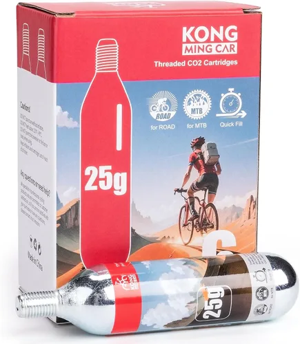 Vista 9 de Cartuchos de CO2 roscados de 0.56 oz/0.88 oz - Cilindro de CO2 para infladores de neumáticos de bicicleta - Gran recarga para neumáticos
