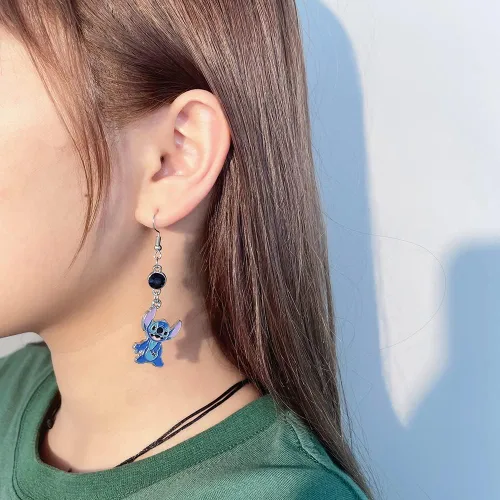 Vista 3 de ZHUOXING - Aretes de punto para mujeres y niñas Ohana significa regalos de joyería familiar para niñas regalo de puntada regalos de Navidad regalos