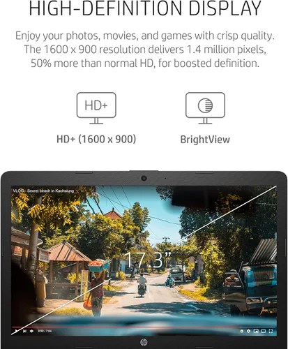 Vista 12 de HP PC portátil 17, Intel Core de 11 generación, 4 GB de RAM, SSD de 256 GB, gráficos UHD, pantalla HD+ de 17.3 pulgadas, Windows 11 Home, combo