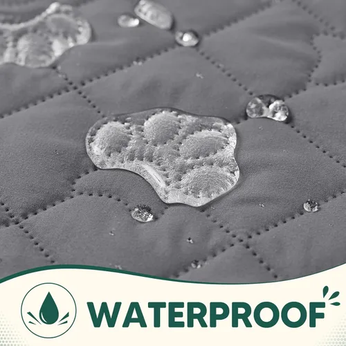 Vista 2 de PAWFINITY Funda de cama impermeable para perros, manta para mascotas lavable para colchón Gris