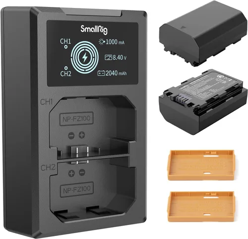 Vista 8 de SMALLRIG Juego de Cargador de Batería de Cámara de Reemplazo para NP-FZ100 A7 IV, A7R V, A7S III, Cargador de Batería de Doble Ranura para Sony A7R