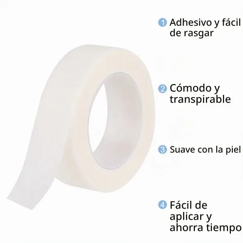 Vista 2 de TUPARKA 8 rollos de cinta de pestañas blanca, cintas adhesivas para pestañas, cinta de pestañas para suministro de extensiones de pestañas, 9M cada
