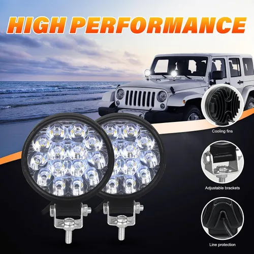 Vista 7 de Willpower 4 unidades de 4 pulgadas 3.9 in 42W mini luz de trabajo LED ultra fina haz de luz LED Pods luces de conducción 12V 24V Offroad Lámparas