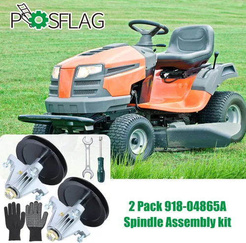 Vista 2 de Juego de 2 husillos engrasados 918-04865A que sustituyen a Cub Cadet 918-04865A Kit de husillo de cubierta, husillo 918 04865A, husillo de cubierta