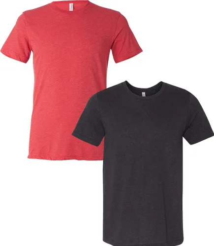 Vista 63 de Bella Canvas 3413c para hombre (1) Triblend verde + (1) Triblend rojo