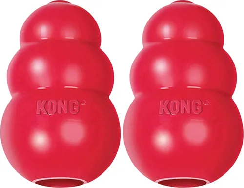 Vista 14 de Juguete masticable clásico Kong para perros - Juguete de buscar y masticar para perros - Capacidad para rellenar con premios y rebote errático