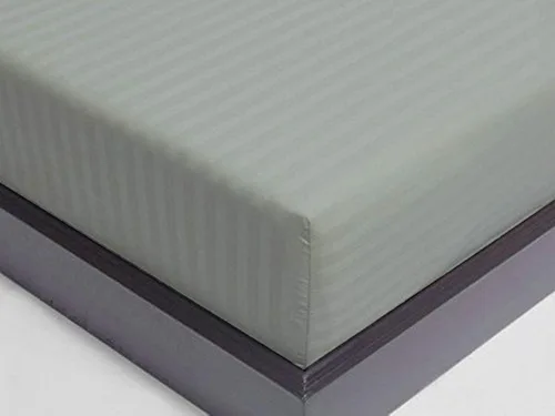 Vista 8 de Sábana bajera ajustable individual de 600 hilos suave de tejido satén de 100% algodón, color blanco, sábanas refrescantes de bolsillo profundo, se