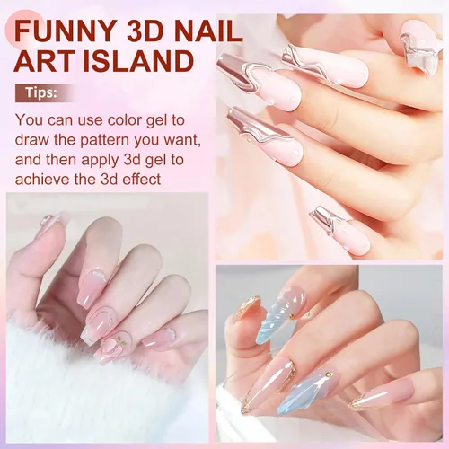 Vista 2 de MUSILAN Gel para esculpir uñas 3D con limas de cristal de cristal, gel constructor transparente para uñas, moldeo para esculpir esmalte de uñas