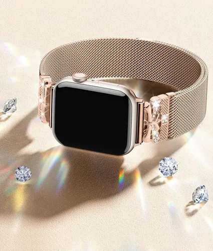 Vista 7 de Correa magnética para Apple Watch SE Series 9, 8, 7, 6, 5, 4, 3, 2, 1, Ultra iWatch de 1.575 in, 1.496 in, 1.614 in, 1.732 in, 1.772 in, 1.654 in
