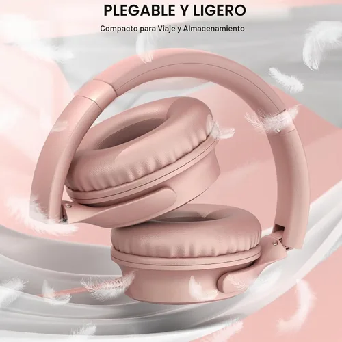 Vista 3 de Auriculares con cable USB C sobre la oreja con micrófono, control de volumen, puerto compartido y diadema ajustable, auriculares estéreo plegables