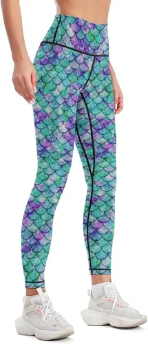 Vista 3 de Pantalones de yoga de cintura alta para mujer, elásticos en 4 direcciones, suaves, para correr, entrenamiento, pantalones deportivos de yoga