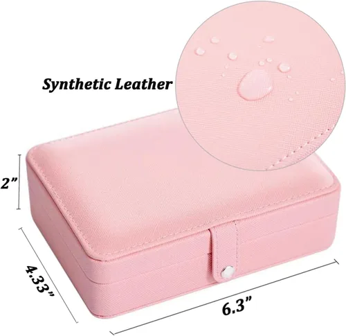 Vista 6 de Joyero pequeño para mujeres y niñas, regalo de cumpleaños, organizador de joyas de viaje de cuero, joyero de viaje pequeño, joyero de viaje