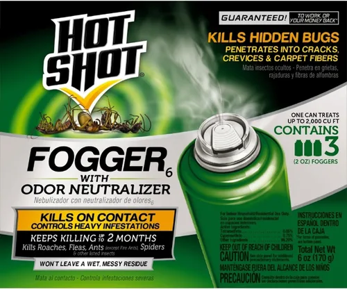 Vista 17 de Hot Shot ¡No-Mess! Nebulizador con Neutralizador de Olores 3 Unidades - Latas de 1.2 Onzas, Mata Insectos Ocultos, No Necesita Apagar las Luces