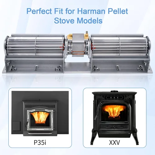 Vista 2 de 1-00-29145 Ventilador de soplador de convección para Harman XXV, XXV TC, P35i, Accentra Cast FS Pellet Stove, 3-21-29045 Ventilador de ventilador