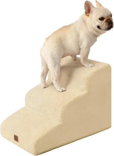 Vista 44 de EHEYCIGA Rampa curvada para escaleras para perros, camas altas de 4