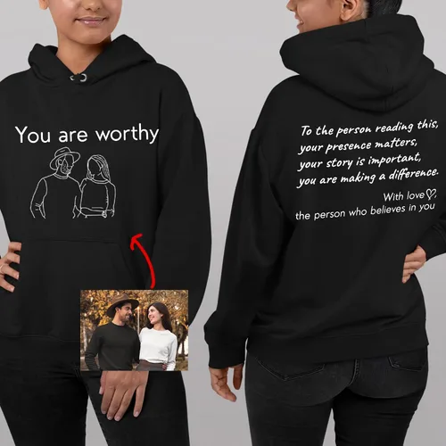 Vista 29 de Sudaderas con capucha personalizadas diseñan el tuyo propio, retrato de camisa de la foto, regalos personalizados para el día de San Valentín