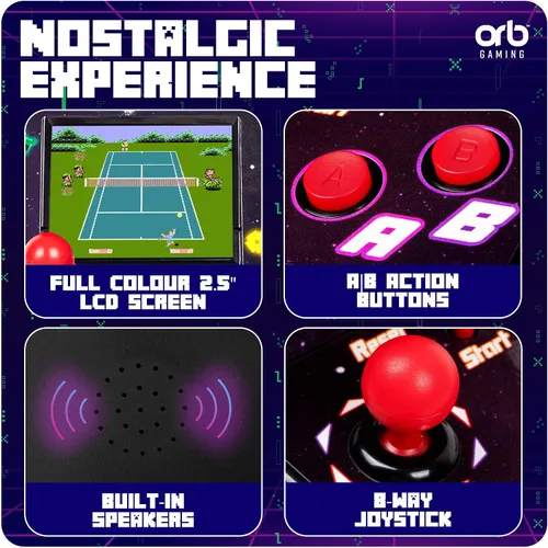 Vista 5 de Juegos retro (versión US) de bolsillo ThumbsUp, mando de juego arcade