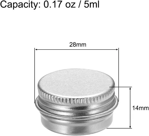 Vista 2 de uxcell Paquete de 12 latas redondas de aluminio de 0.17 onzas con tapa de rosca, 0.2 fl oz