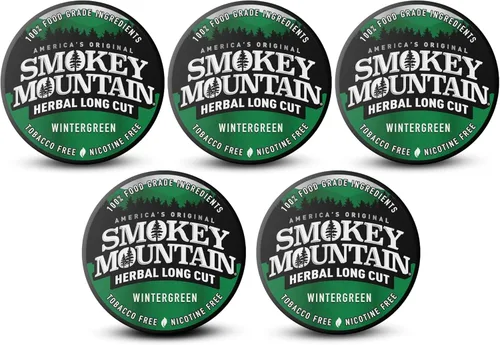 Vista 18 de Smokey Mountain - Tabaco a base de hierbas de corte largo – Menta ártica – Caja de 5 latas - Rapé sin tabaco y sin nicotina