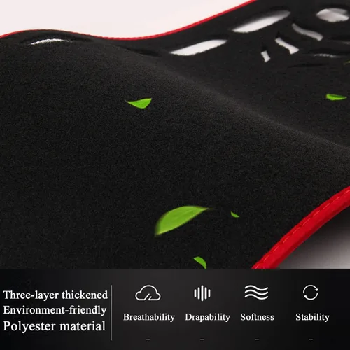 Vista 4 de Cubierta de tablero personalizada para Kia Optima 2016, 2017, 2018, 2019, 2020, decoración interior antideslizante, protector de rayos UV, Negro