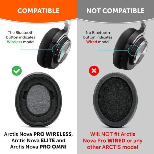 Vista 2 de WC PadZ Nova Pro Wireless - Almohadillas de repuesto para Arctis Nova Pro Wireless, Nova Elite y Nova Pro Omni, de Wicked Cushions, extra gruesas