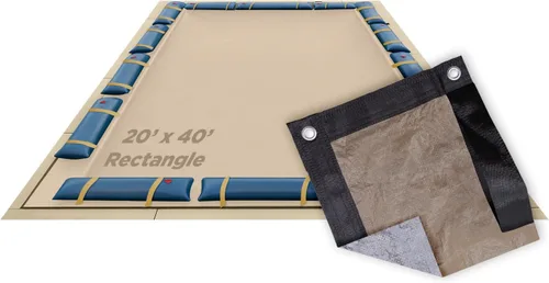 Vista 34 de Buffalo Blizzard Supreme Plus - Cubierta rectangular para piscina de invierno de 12 pies x 20 pies, color tostado/plateado, resistente para piscinas