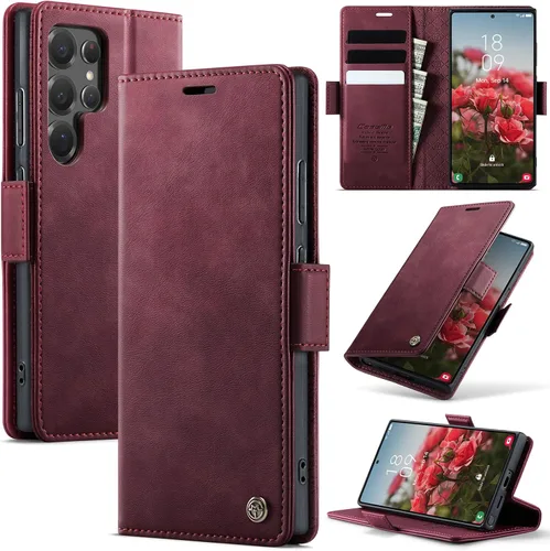 Vista 33 de Funda tipo cartera para Samsung Galaxy Z Fold 7 de piel con tarjetero y función atril, cierre magnético, bloqueo RFID, TPU a prueba de golpes, Negro