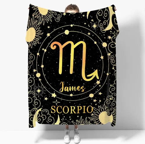 Vista 9 de Manta personalizada de acuario, manta de franela suave con horóscopo, acogedora y ligera para sofá y cama, regalo práctico, unisex, talla XS, 40 x