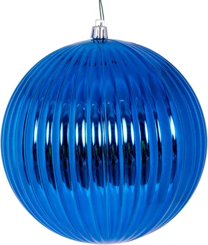 Vista 15 de Vickerman Adorno de bola azul mate de 4 pulgadas, 6 por bolsa.