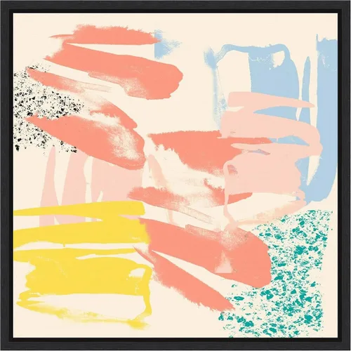 Vista 7 de Amanti Art Framed Canvas Wall Art 16x16 Retro Op II by Jennifer Goldberger, Framed Wall Art Canvas, Abstract Artwork, Traditional Decor, Small