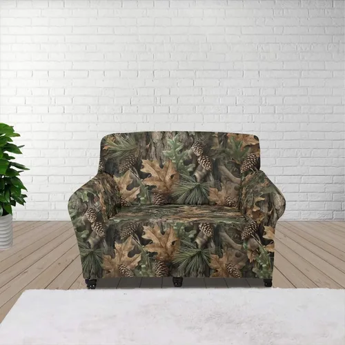Vista 15 de ZOUTAIRONG Fundas elásticas para sofá con estampado de ramas de camuflaje 3D para sofá, funda para muebles de un solo cojín, decoración del hogar u