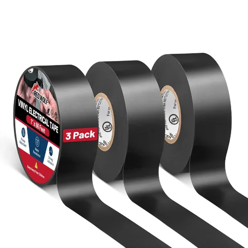 Vista 10 de RED WOLF Cinta eléctrica de vinilo de 1 pulgada x 66 pies, 5 rollos, cinta eléctrica de PVC con certificación UL CSA de 7 mil de grosor, resistente