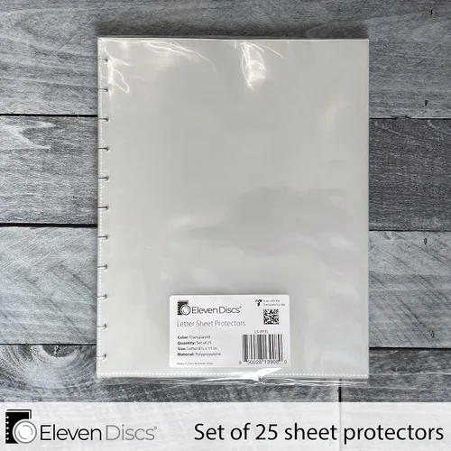 Vista 2 de Eleven Discs Protectores de hojas de carta para cuadernos con disco para Circa, Arc, TUL (transparente, juego de 25) (paquete de 2)