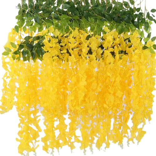 Vista 6 de Paquete de 40 guirnaldas de vides de flores de glicina, cuerdas de flores artificiales de 3.75 pies, flores colgantes falsas, flores de guirnalda
