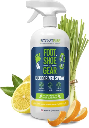 Vista 10 de Rocket Pure Spray desodorante natural para zapatos, espray eliminador de olores en aerosol para pies, desodorante en aerosol para zapatos, spray