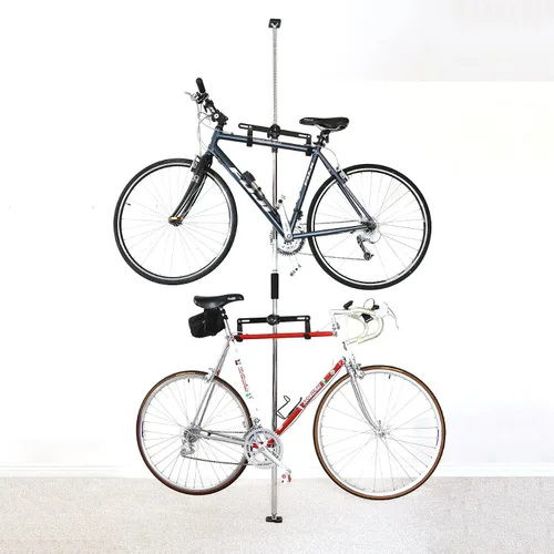 Vista 2 de Sparehand Q-Rak II - Estante de almacenamiento ajustable independiente para bicicletas, límite de peso máximo de 80 libras, color negro