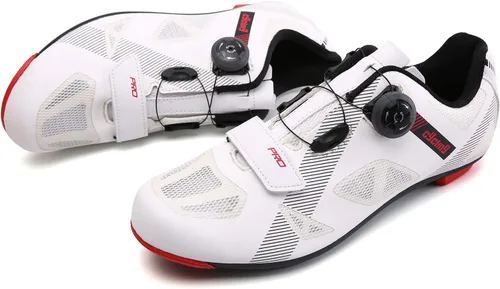 Vista 2 de Mens Cycling Shoes Compatible with pelaton Indoor Road Bike Shoes Ride Bike Shoes for Men with Look SPD-SL Delta Cleats