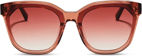Vista 4 de DIFF Gia Designer - Gafas de sol cuadradas de gran tamaño para mujer, 100% UVAUVB, color rosa