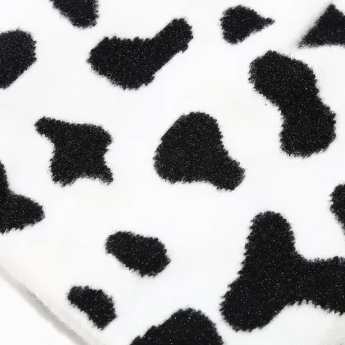 Vista 5 de Gorro de invierno con estampado de vaca, diseño de animales, doble capa, color blanco