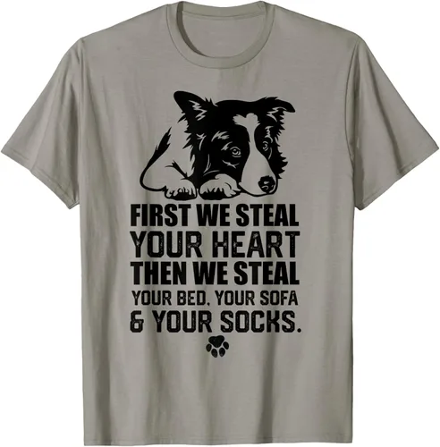 Vista 28 de Border Collie Steal Your Heart Steal Your Bed - Camiseta de sofá, Gris