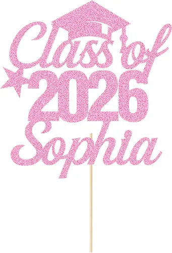 Vista 10 de Decoración personalizada para tartas de graduación de clase de 2026, regalos de graduación, felicitaciones, decoración para tartas, decoración
