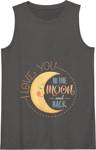 Vista 5 de Camiseta con texto en inglés "I Love You To the Moon And Back Tank Top Negro